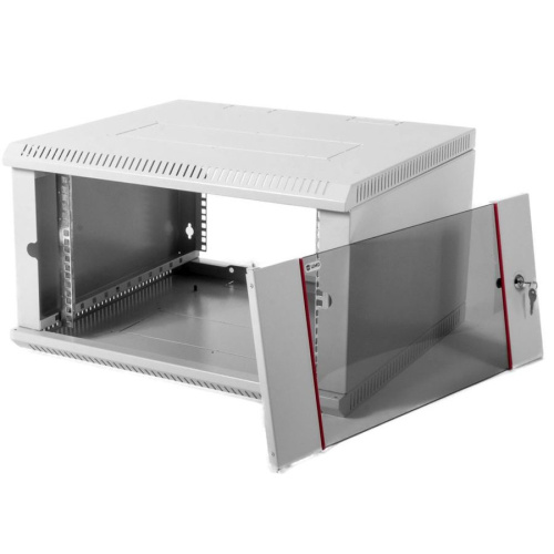 Шкаф коммутационный ЦМО ШРН-6.650 настенный 6U 600x650мм пер.дв.стекл серый