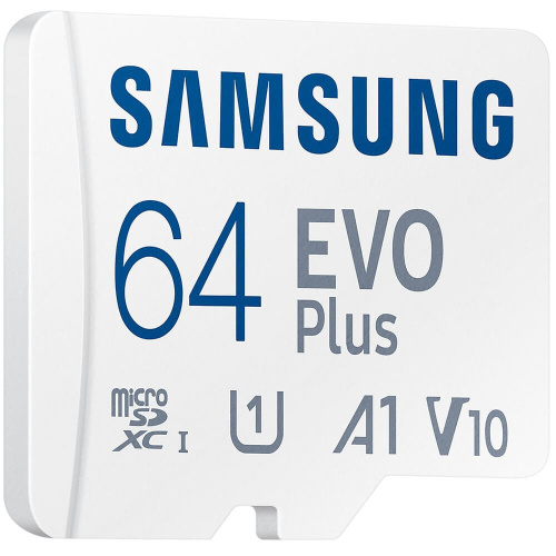 Карта памяти Samsung Evo Plus (MB-MC64SA/APC) microSDXC 64GB Class 10, UHS-I, W 90 МБ/с, R 160 МБ/с