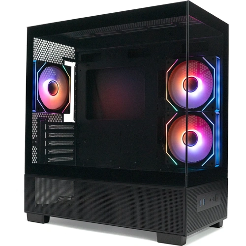 Корпус XASTRA Q500M 3ARGB-C10 Black (Q500M-3FM12A-C10) mATX/Aquarium/Screewless/ 3x120mm ARGB PWM FM fans/Argb+PWM HUB 10port