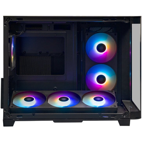 Корпус XASTRA QR500M 6ARGB-FC-C6-UC Black (QR500M-1FA36A-1FA24A-1FC12A-C6-UC) mATX/Aquarium/2 Curve Glass/360mm+240mm+120mm ARGB PWM FM fans