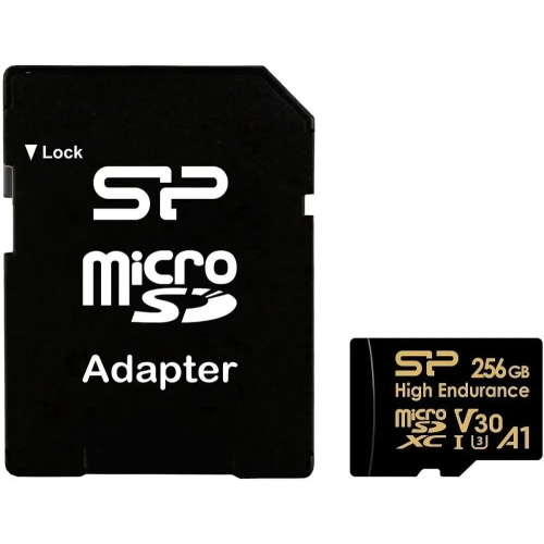 Карта памяти Silicon Power SP256GBSTXDV3V1HSP 256GB microSDHC Class 10 UHS-I A1 V30 U3 (SD адаптер) 100MB/s