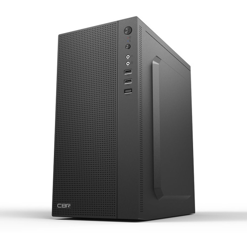 Корпус CBR PCC-MATX-MX08-WPSU mATX Minitower MX08, без БП, 2*USB 2.0, HD Audio+Mic, Black