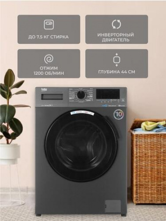 Стиральная машина Beko WSPE7H616A черный